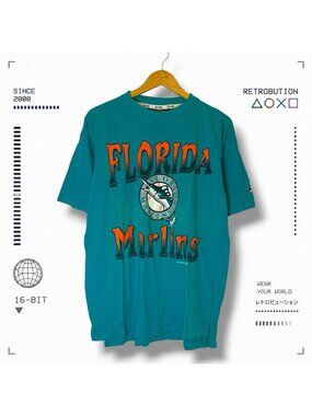 Vintage 90s Florida Marlins Soft Wear MLB Size Green Size M